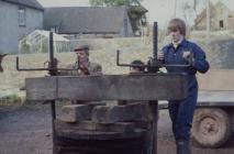 Cider making, Cilgwyn Farm Boughrood, Powys, 1977