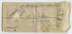 Original envelope for First World War medals