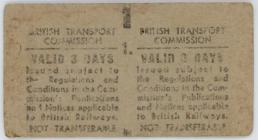 Pant y Dwr Train Ticket Stub (Back)