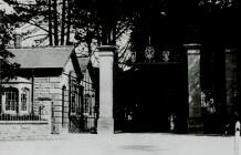 The Lodge, Pontyclun, with gates, leading from...