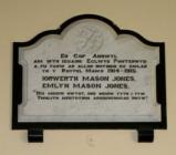 Memorial Plaque in Ponterwyd Chapel