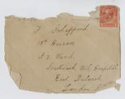 Envelope sent to Private Frank Shepherd while...