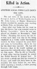 Killed in Action - Llanelli Star 01-04-1916