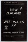 Rhaglen gêm rygbi, Seland Newydd vs West Wales...