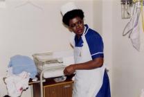 Mrs Vernester Cyril OBE as a sister midwife,...