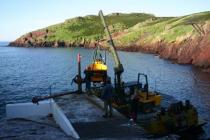 Dumper truck delivery, Skokholm Island 2007