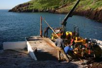 Dumper truck delivery, Skokholm Island 2007