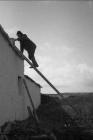Skokholm - Mick Brown painting Wheelhouse roof ...