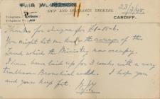 Postcard from Ship and Insurance Brokers to Mr...