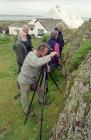 Visitors photographing lichens