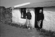 Skokholm - Bob and Stella Culwick outside the...