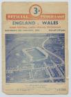 Rugby match programme, England vs Wales,...