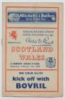 Rugby match programme, Scotland vs Wales,...