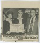 Newspaper clipping of cheque presentation