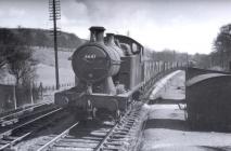 Black and white photograph of a train 