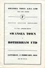 Programme cover, v. Rotherham, February 1952