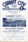 Programme cover, v. Cardiff City, April 1949