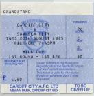 Ticket, v. Cardiff City, August 1985