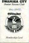 Cover, Junior Swans Club Membership card, 1996...