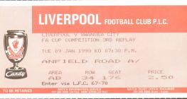 Ticket for Liverpool F.C. versus Swansea City,...