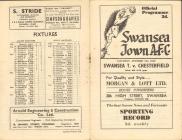 Football Programme - Swansea Town versus...