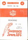 Football Programme  - Swansea Town versus Reading