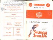 Football Programme  - Swansea Town versus...