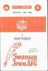 Football Programme  - Swansea Town versus Watford