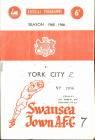 Football Programme  - Swansea Town versus York...