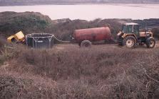 Equipment for pumping and storing oil at West...