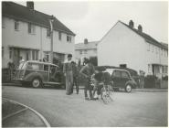 Marshals at Min-y-ddol after the finish of an...