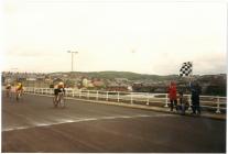 Cycle race finish in Aberystwyth