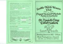 St. David's Day Program, Seattle,  1992