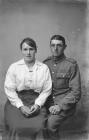 A private in the Welsh Regiment with his wife