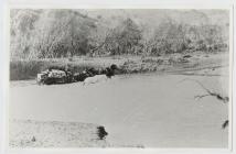 Crossing the river on the way to the Andes