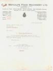Misc. letter relating to the C. B. Metcalfe...