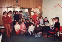 Photograph of Eileen Davies and workers at the...