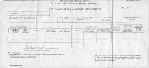 Document: Joyce Evans certificate of pay 1976-1977