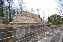 Thatching the lesser hall with straw