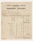 Oakwood Colliery pay slip