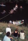 Cilgerran Coracle Queen in Boat 1984