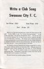 Invitation to Write a Club Song for Swansea City