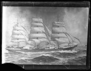 Painting of an unknown three-masted ship