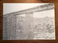 Crumlin viaduct  and Navi sketch by Anne Angell