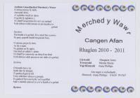 Rhaglen Merched y Wawr Cangen Afan 2010 – 2011
