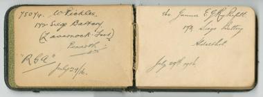 Double page of signatures from a small album of...