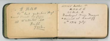 Double page of signatures from a small album of...