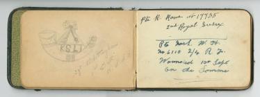 Double page of signatures from a small album of...