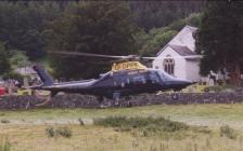 Dyfed Police Helicopter at Talley School Fun Day.