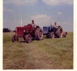 Jack Roberts on a tractor at Blaennant, Talley.